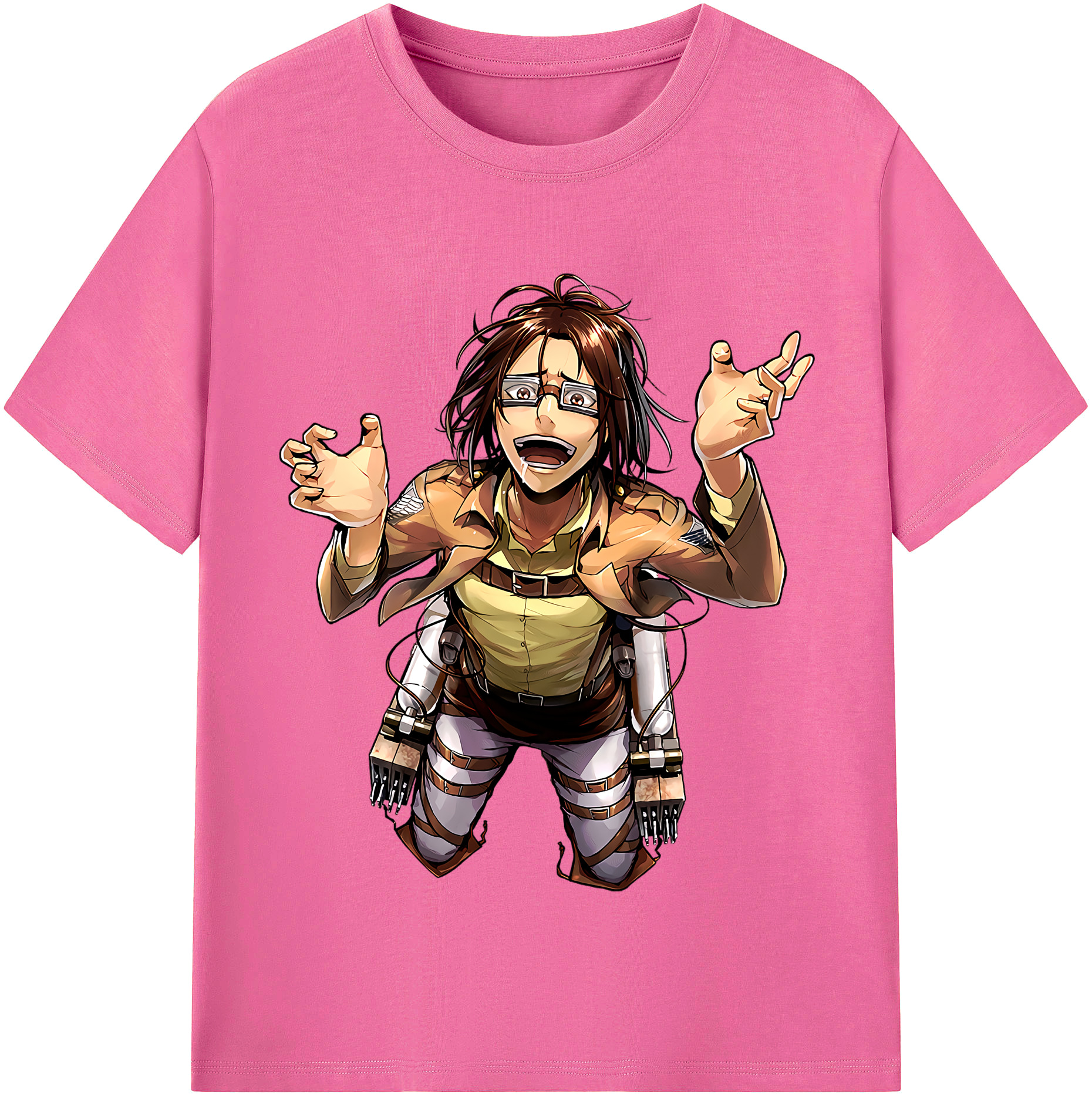 （画像用） 進撃の巨人 ハンジ·ゾエ Attack on Titan Hanji Zoe レディースカジュアルプリントTシャツ（綿100％）